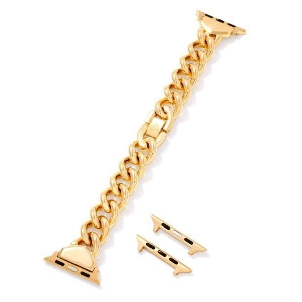 Whitley Chain Watch Band in Gold Tone Stainless Steel - Image 2