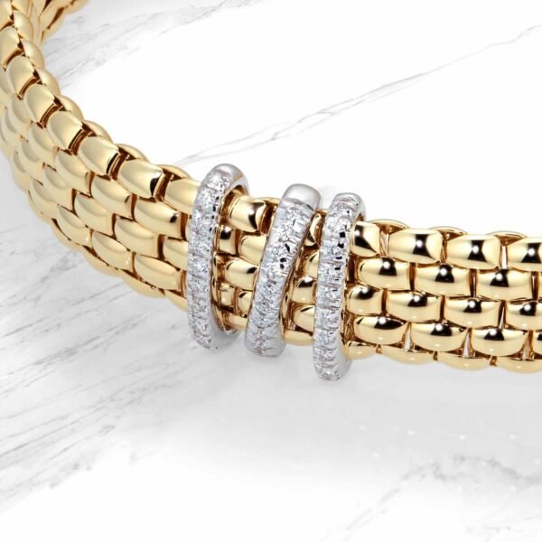 18ct Yellow Gold Panorama Pave 0.23cttw Diamond Bracelet - Image 3