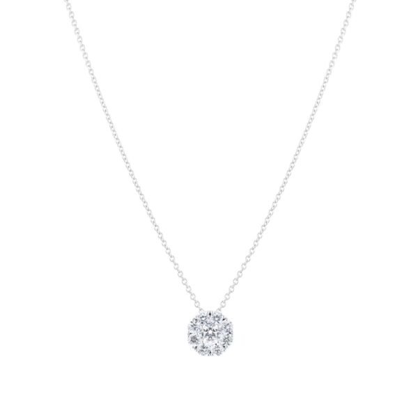 Snowflake Round 0.76cttw Diamond Cluster Necklace - Image 3